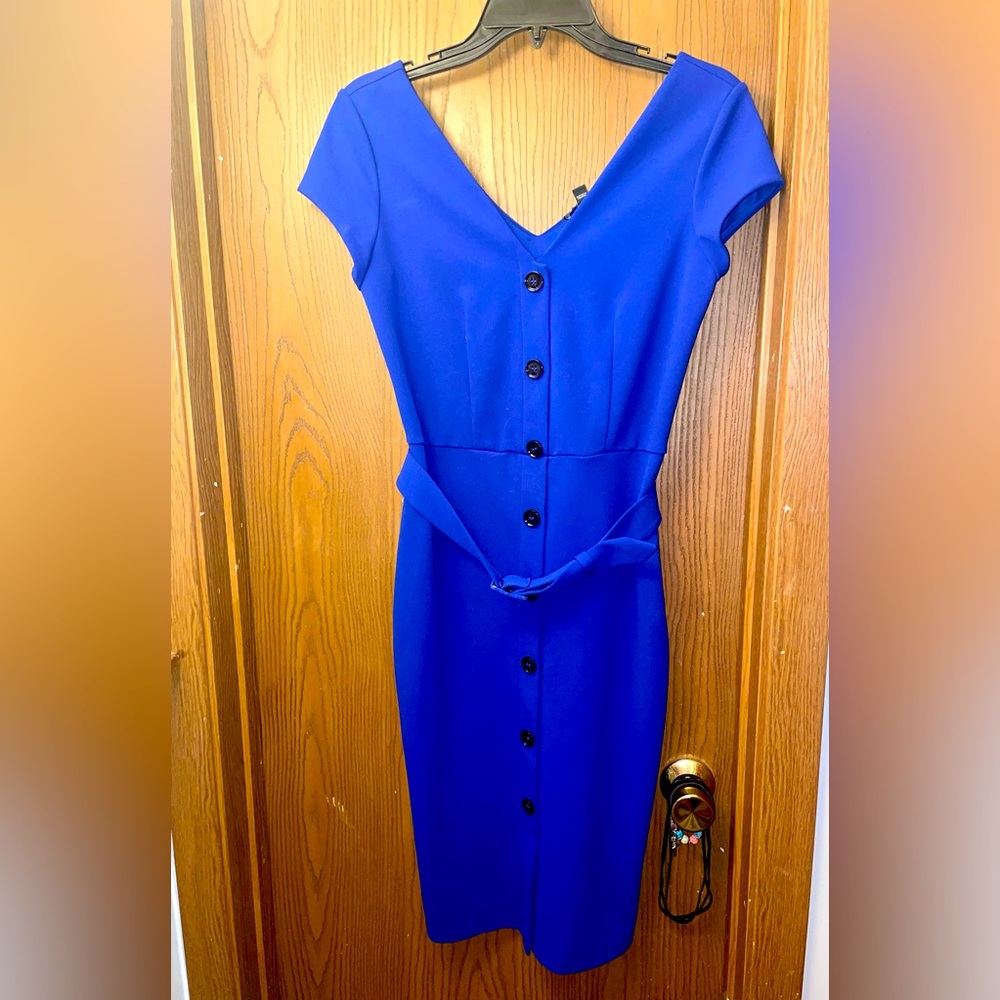 Blue Express dress with belt. Size Small